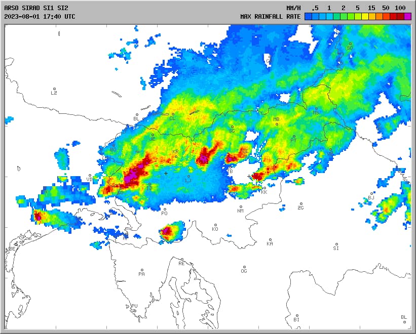 Radar image of Slovenia
